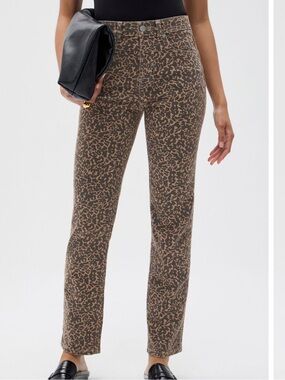 Fabletics Black and Tan Animal Print Jeans
